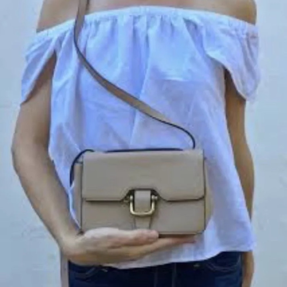 J.CREW Edit LEATHER Cross Body Tan Beige Purse Bag